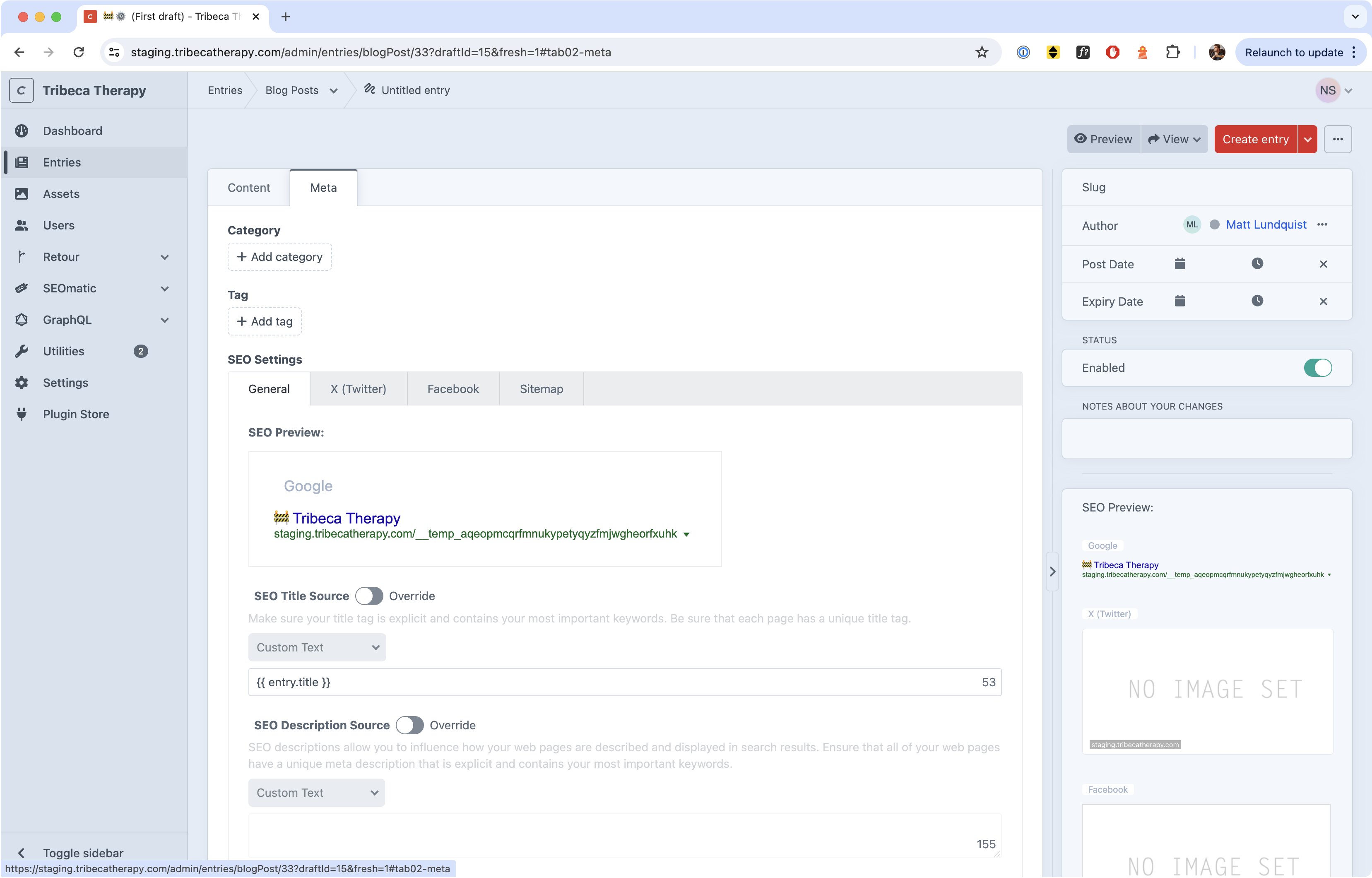 Meta editor in the blog