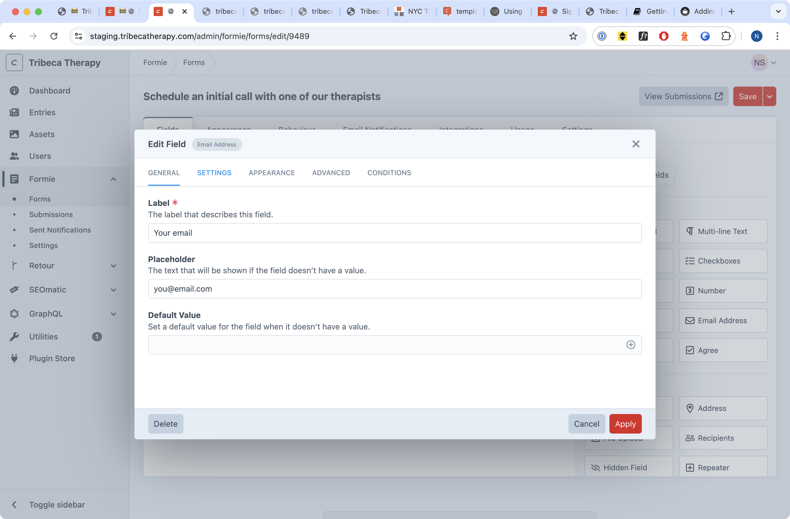 Form block editor